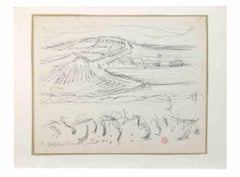 Vintage Landscape - Drawing by Suzanne Tourte - 1940s