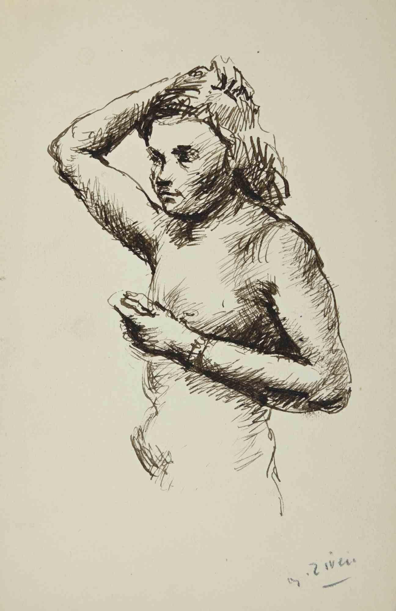 The Nude is a drawing realized by Alberto Ziveri in 1930s

Ink on paper

Hand-signed.

In good conditions. 

The artwork is represented through deft strokes masterly.

Alberto Ziveri (Rome,1908 – 1990), the Italian painter of the Roman school,