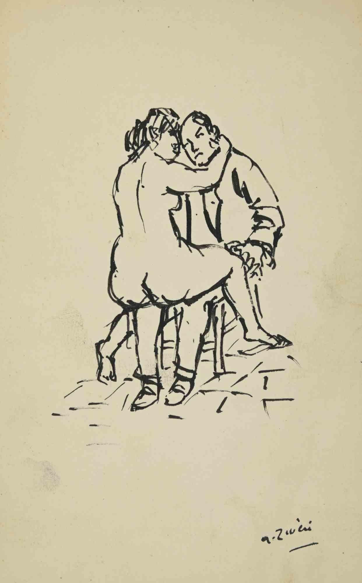 Erotic Scene ist eine Zeichnung von Alberto Ziveri aus den 1930er Jahren

Tinte auf Papier

Handsigniert.

In gutem Zustand. 

Das Kunstwerk wird durch geschickte Striche meisterhaft dargestellt.

Alberto Ziveri (Rom, 1908 - 1990), der italienische