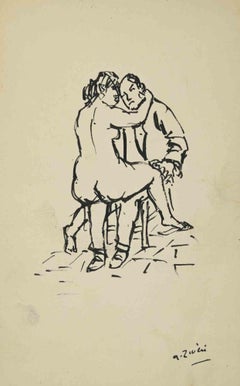 Erotic Scene - Drawing by Alberto Ziveri - 1930s