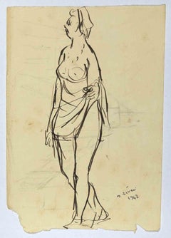The Nude Woman - Drawing by Alberto Ziveri - 1947