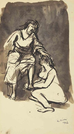 Prayer - Drawing by Alberto Ziveri - 1947