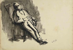 Resting Man - Drawing by Alberto Ziveri - 1930s