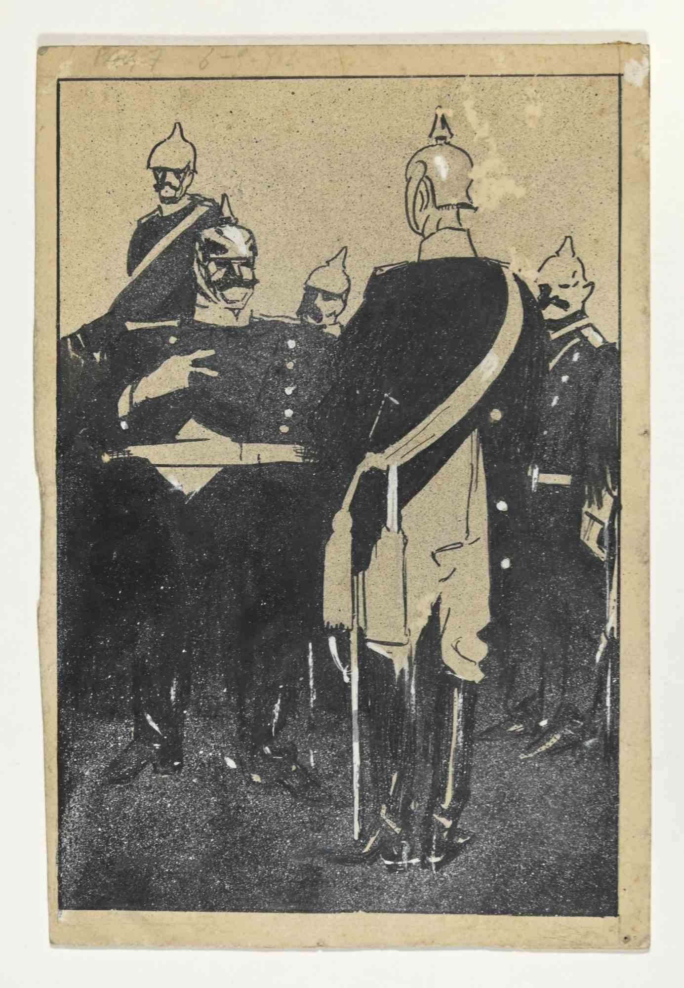 Austrian Soldiers - Drawing by Gabriele Galantara - 1916