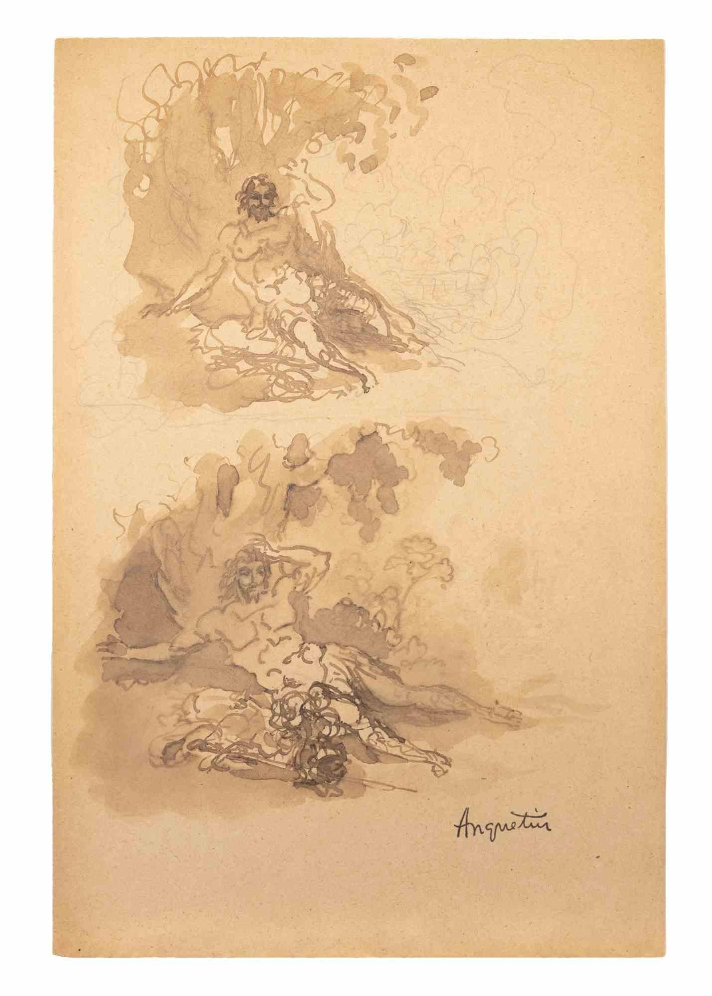 Nudes ist eine Tusche- und Bleistiftzeichnung auf Papier, die Anfang des 20. Jahrhunderts von Louis Anquetin (1861-1932) angefertigt wurde.

Handsigniert auf der Unterseite.

Guter Zustand.

Louis Émile Anquetin (26. Januar 1861 - 19. August 1932)