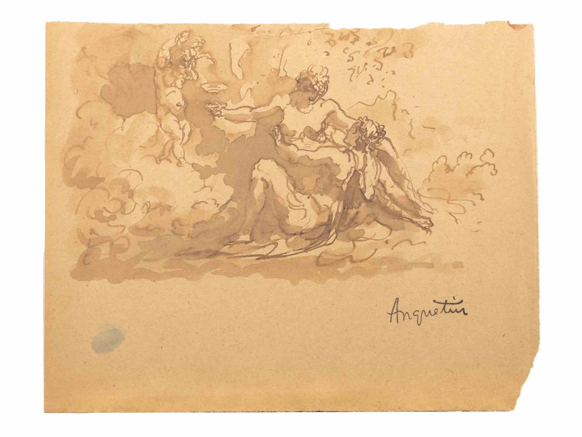 Das Liebespaar ist eine Tusche- und Bleistiftzeichnung auf Papier, die Anfang des 20. Jahrhunderts von Louis Anquetin (1861-1932) angefertigt wurde.

Handsigniert auf der Unterseite.

Guter Zustand.

Louis Émile Anquetin (26. Januar 1861 - 19.
