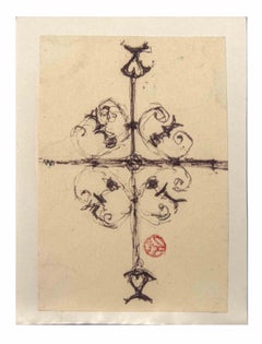 Cruz decorativa - Dibujo de Suzanne Tourte - Principios del siglo XX