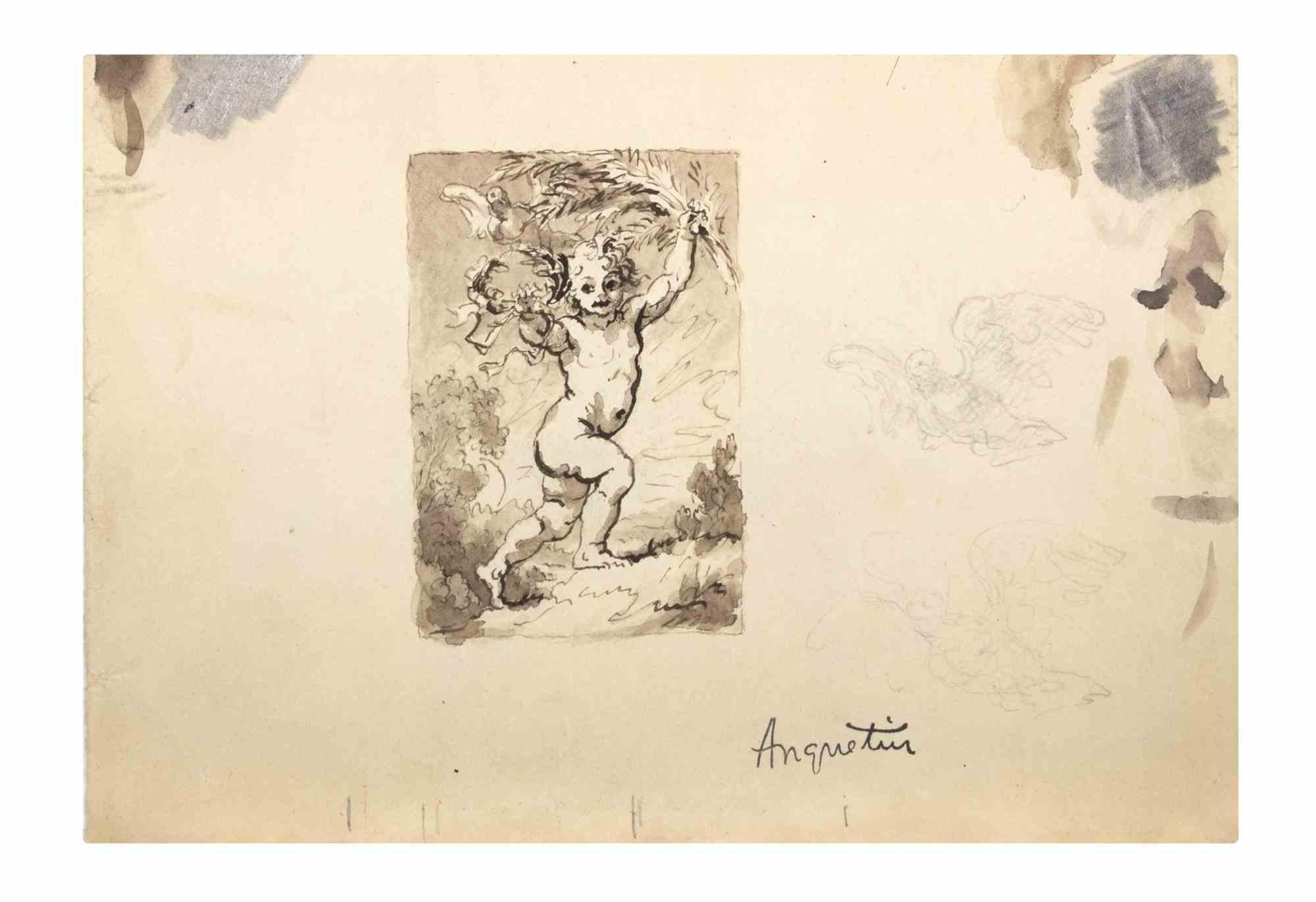 The Angel is an ink drawing on paper realized in the early 20th Century by Louis Anquetin (1861-1932).

Hand-signed on the lower.

Good condition with slight foxing.

Louis Émile Anquetin (26 January 1861 – 19 August 1932) was a French painter. In