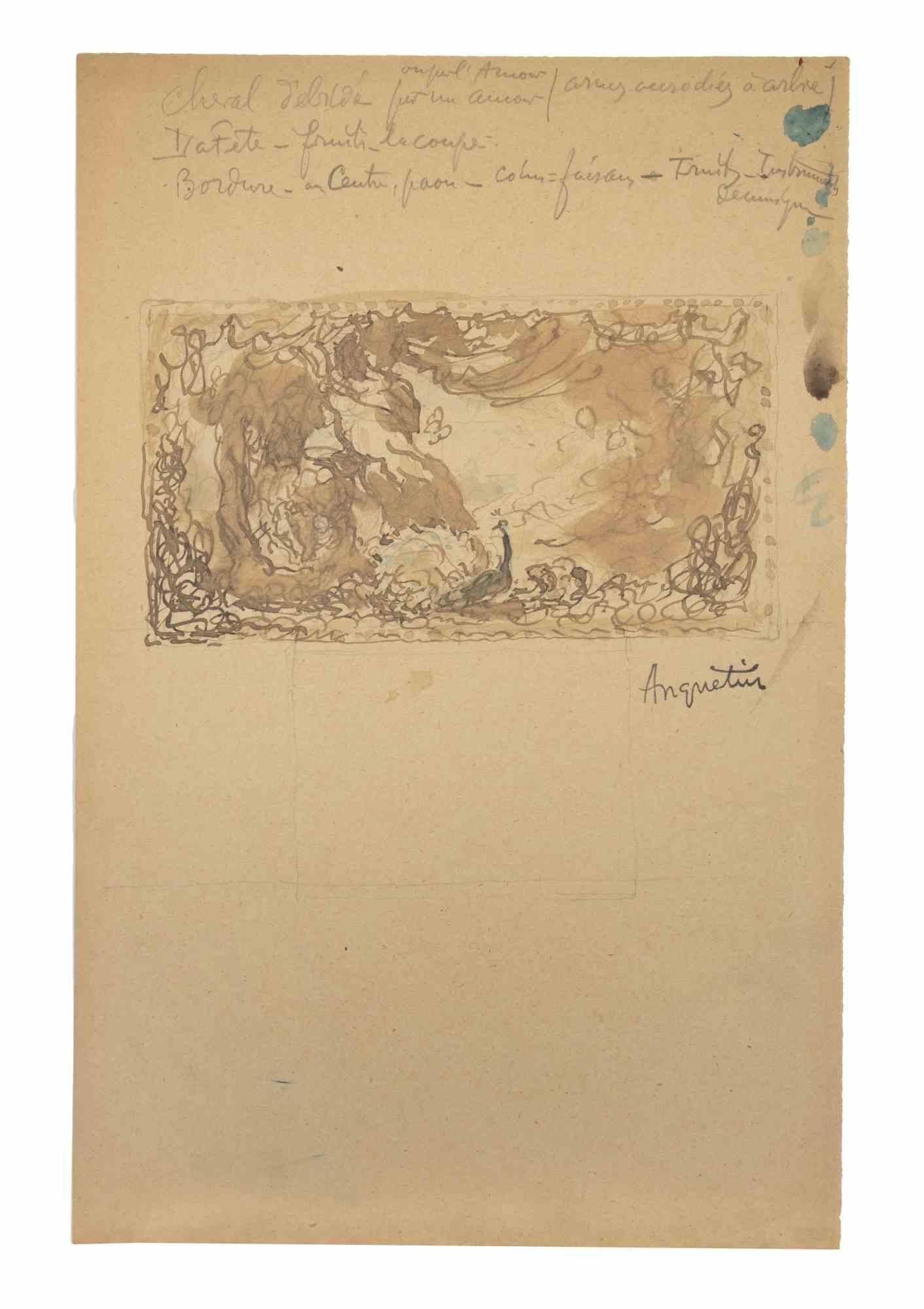 Der Vogel – Zeichnung von Louis Anquetin – frühes 20. Jahrhundert