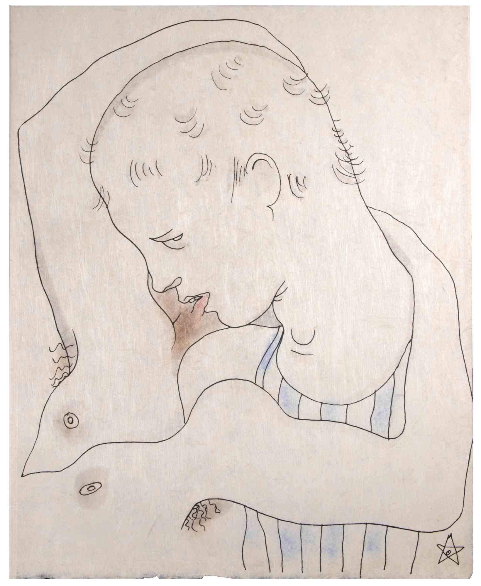 Erotische Szene – Lithographie von Jean Cocteau – 1930er Jahre