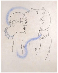 Lovers - Lithograph by Jean Cocteau - 1930s