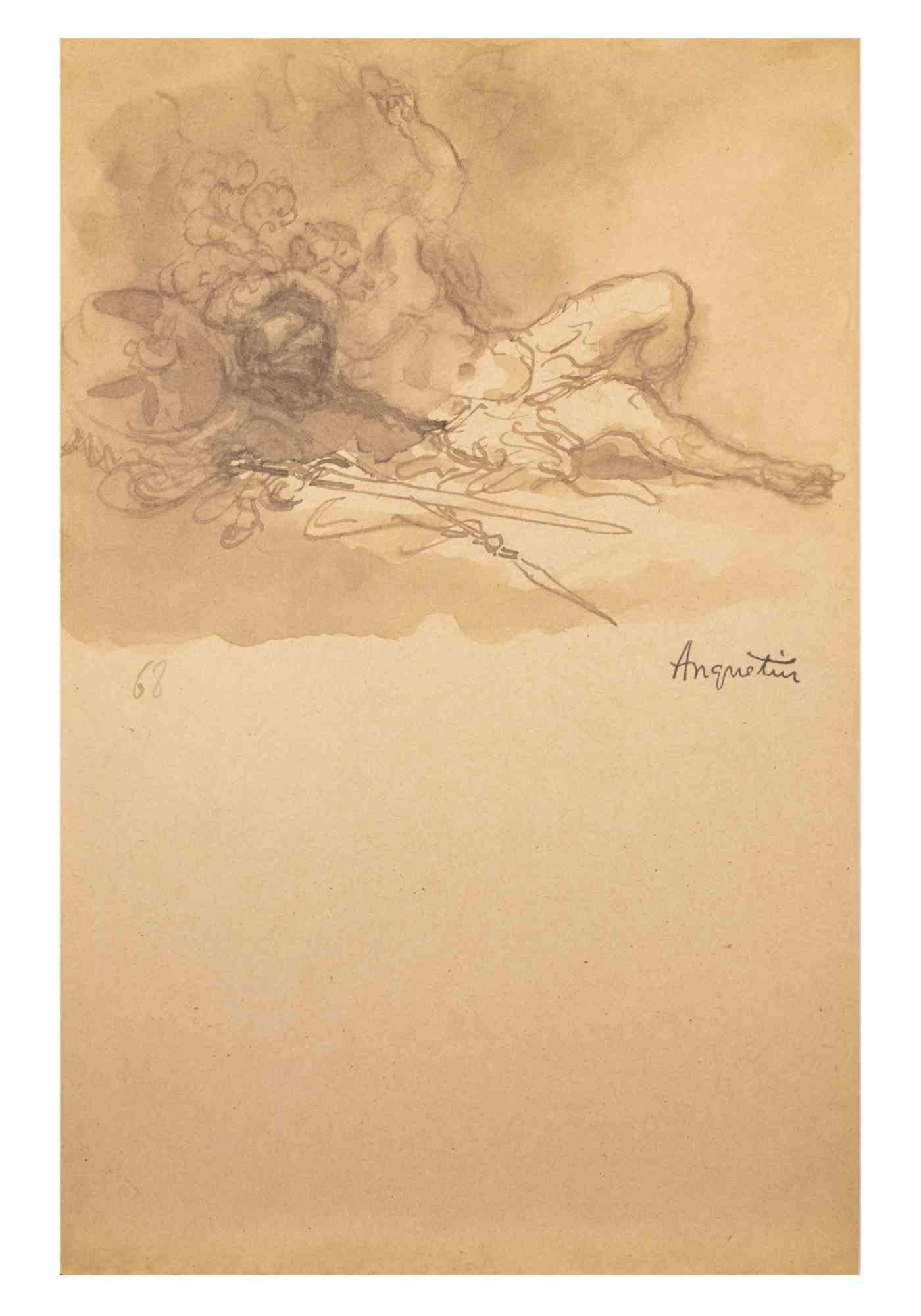 Akt – Zeichnung von Louis Anquetin – frühes 20. Jahrhundert
