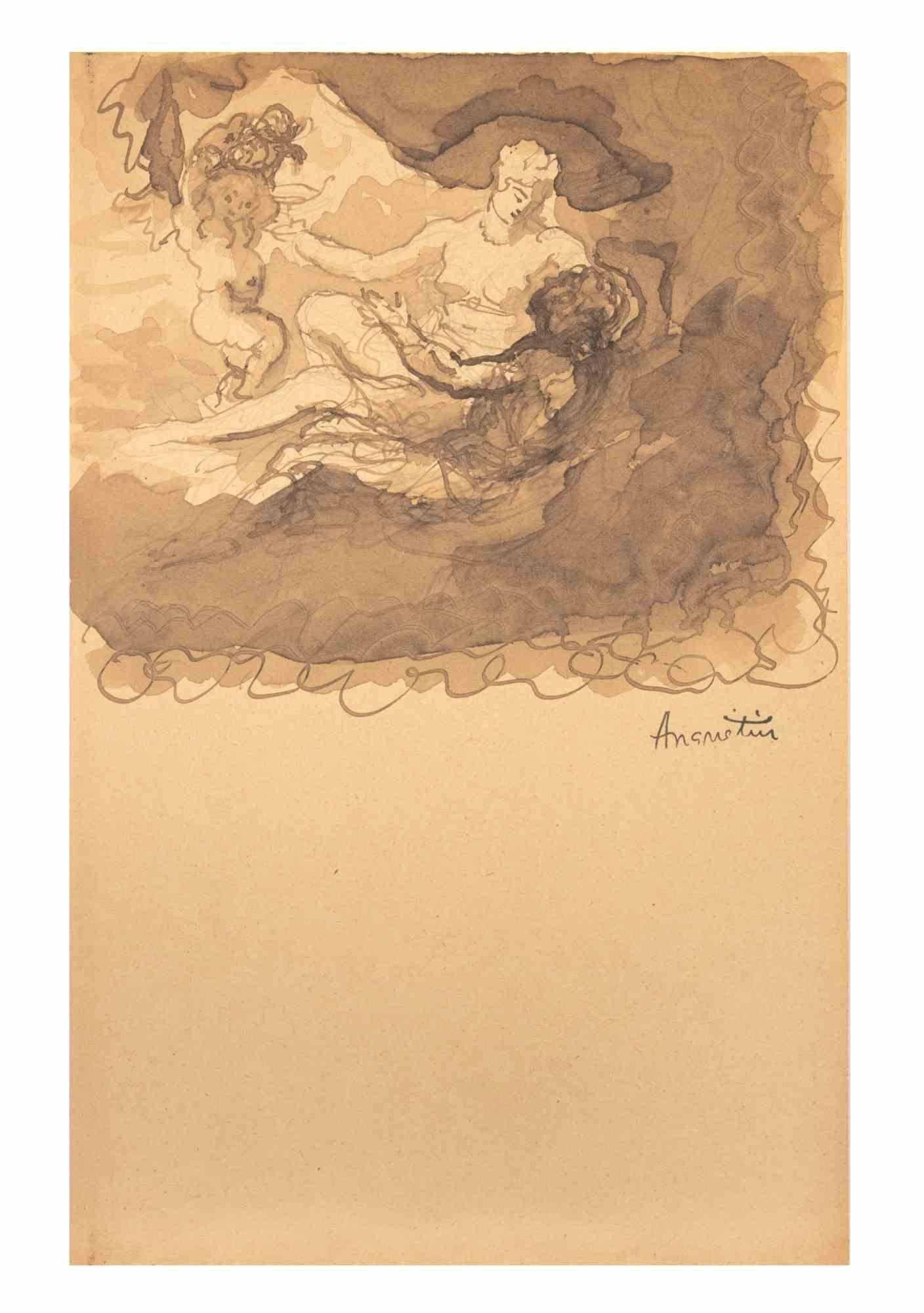 Lovers – Zeichnung von Louis Anquetin – frühes 20. Jahrhundert