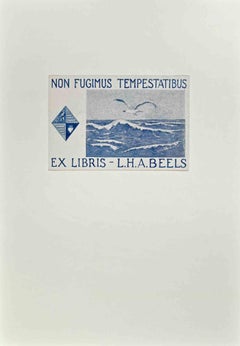  Ex Libris - L.H.A. Beels - Holzschnitt - Mitte des 20. Jahrhunderts