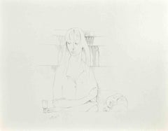 Mother and Child - Drawing on Paper by Buscot - 1950s