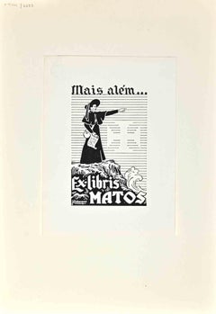 Ex Libris -Matos - Holzschnitt - Mitte des 20. Jahrhunderts