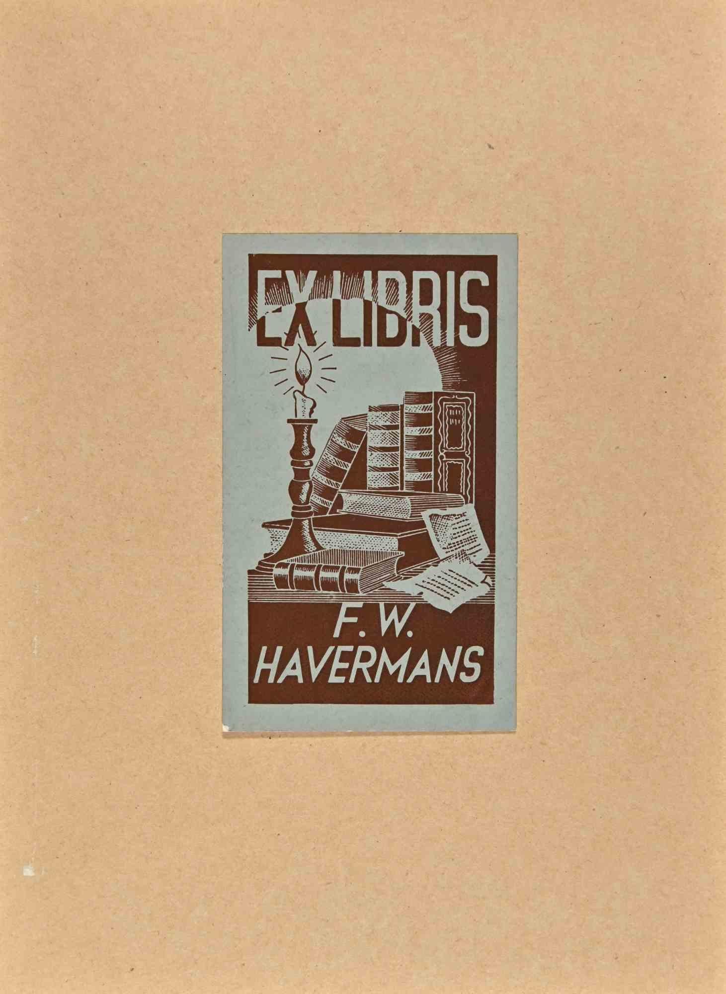  Ex Libris - F. W. Havermans - Mitte des 20. Jahrhunderts – Art von Unknown