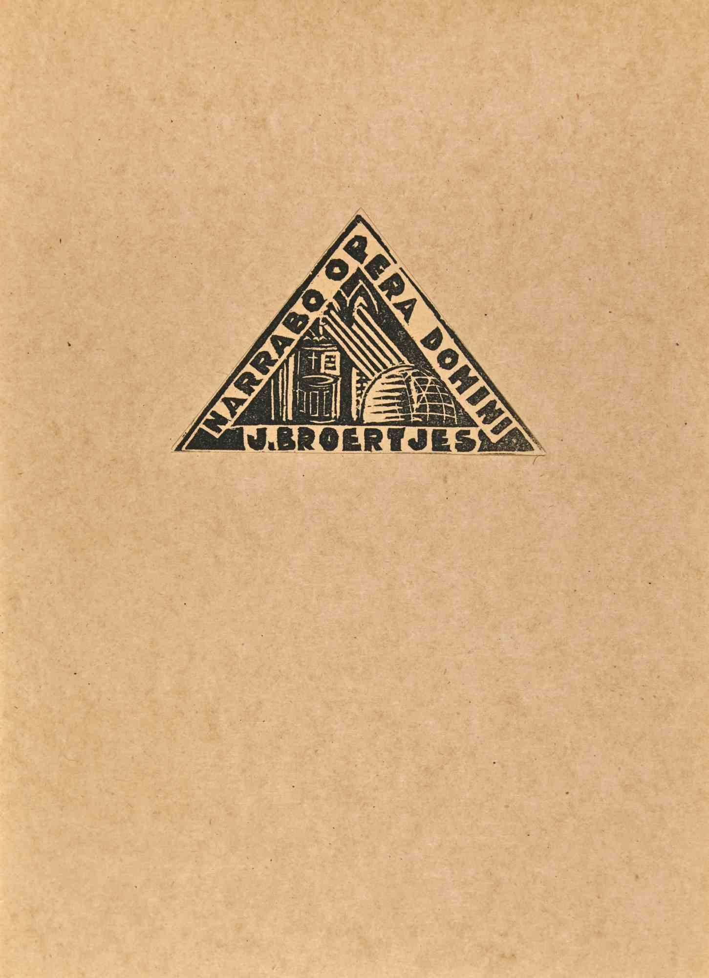 Ex Libris - J. Broertjes - Gravure sur bois - Milieu du 20e siècle - Art de Unknown