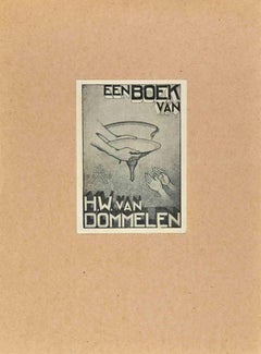  Ex Libris - EEnboek Van - Holzschnitt - Mitte des 20. Jahrhunderts