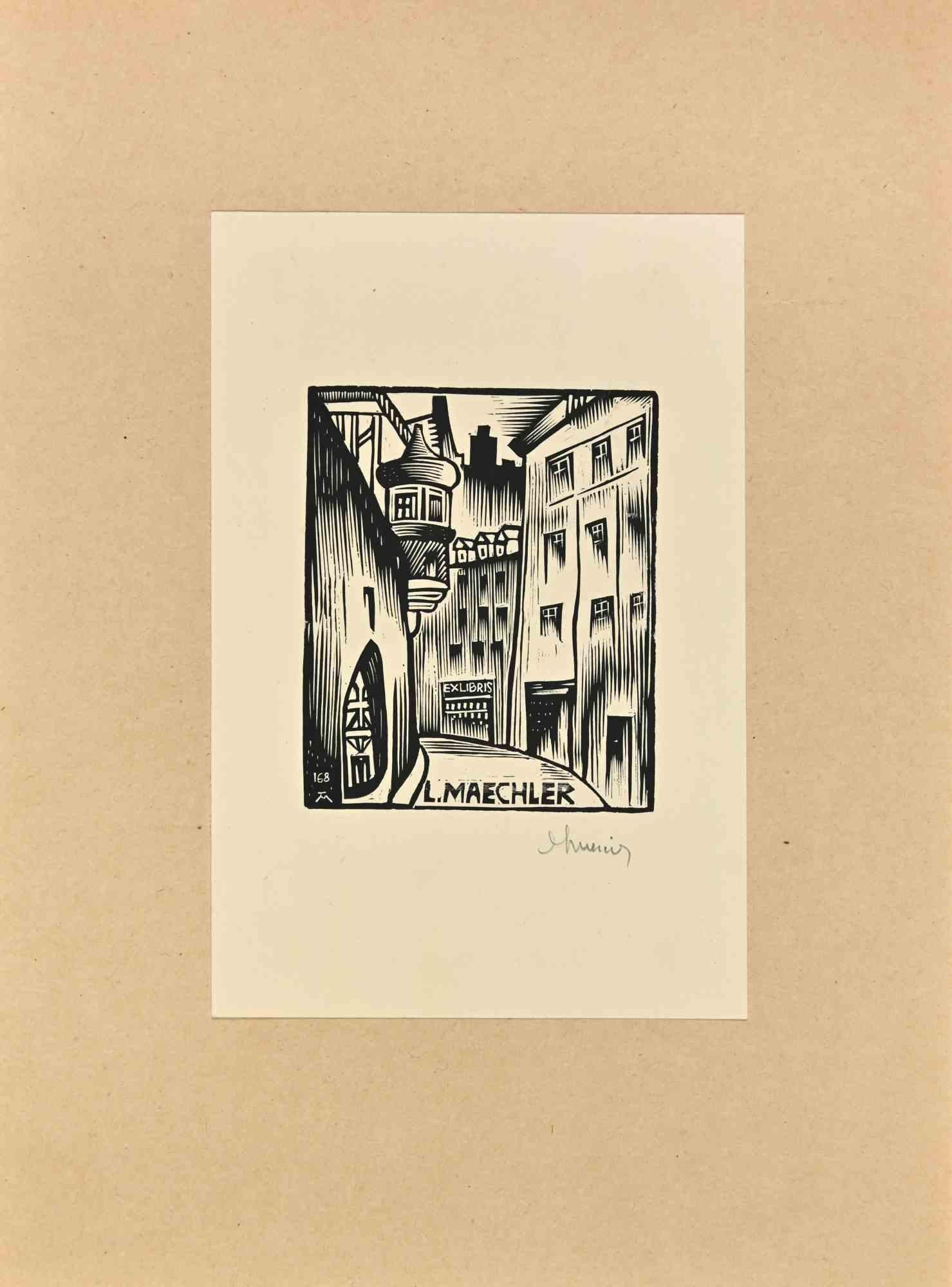 Ex Libris - L.Maechler - Woodcut - Mid 20th Century - Art by Unknown