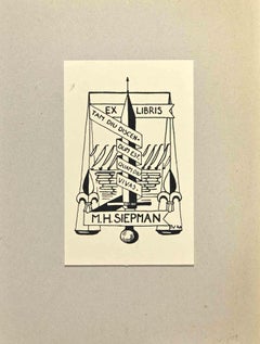  Ex Libris - M.H. Siepman – Holzschnitt – Mitte des 20. Jahrhunderts
