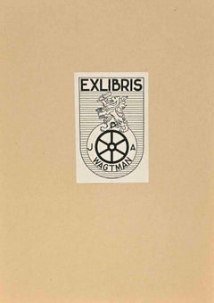   Ex Libris - Wagtman - Holzschnitt - Mitte des 20. Jahrhunderts