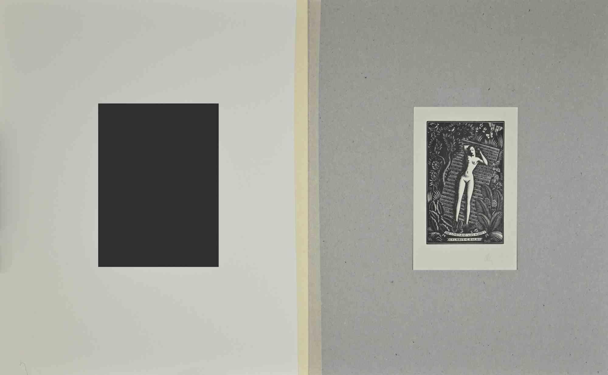 Ex Libris Giorgio Balbi – Holzschnitt – Mitte des 20. Jahrhunderts (Moderne), Art, von Italo Zetti