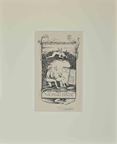 Ex Libris Giorgio Balbi - gravure sur bois - 1944