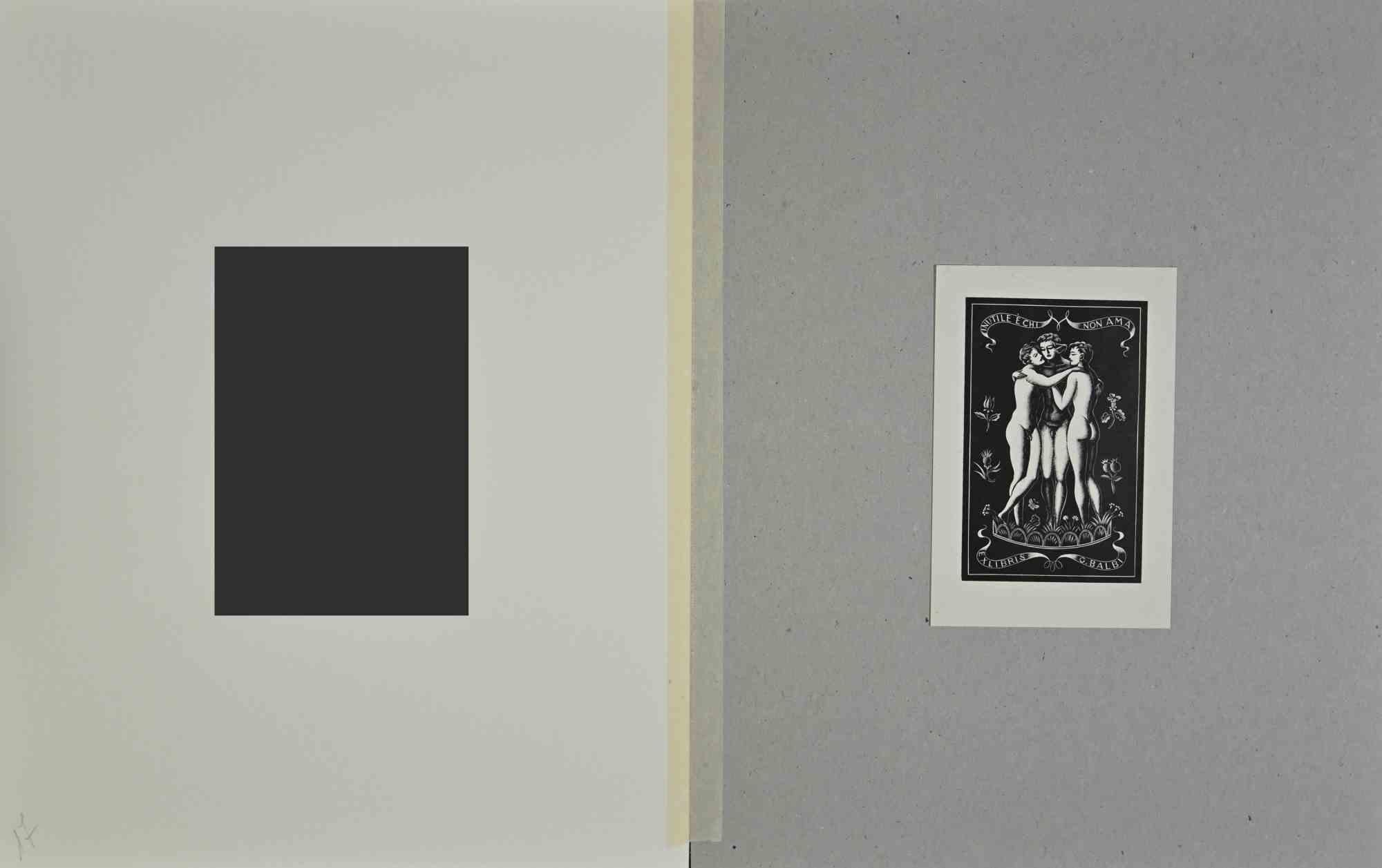 Ex Libris Giorgio Balbi – Radierung – Mitte des 20. Jahrhunderts  (Moderne), Art, von Unknown