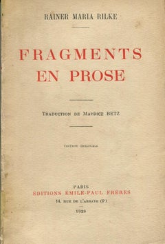 Fragment en Prose - Rare Book - 1920s