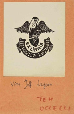 Ex libris - Maurice  Leysen - Etching by Jeff Van Leysen - Mid 20th Century