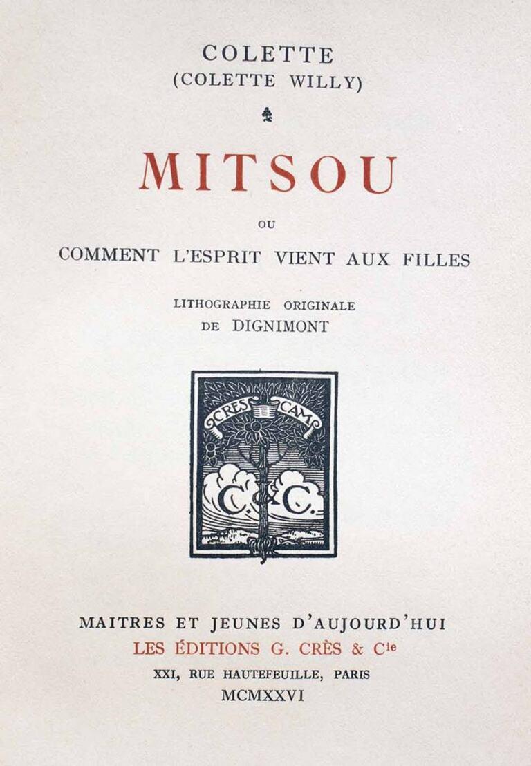 Mitsou ou comment l'Esprit vient aux Filles - Seltenes Buch - 1926 – Art von Colette Willy