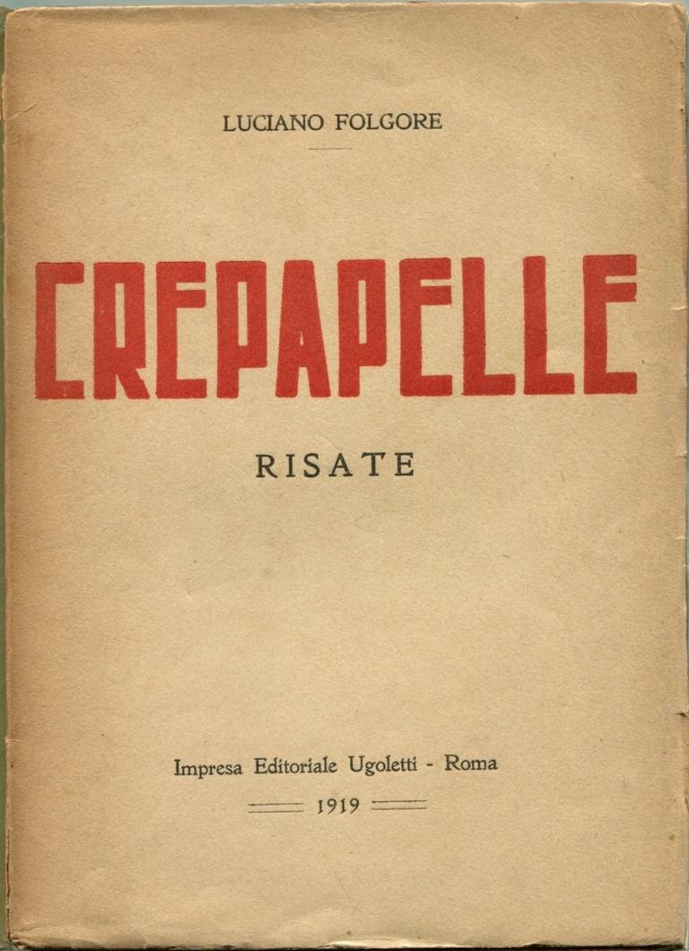 Erste Ausgabe der berühmten Sammlung von Kurzgeschichten von L. Folgore (Roma, 1888 - Roma, 1966), einer der bedeutendsten Persönlichkeiten der italienischen Literatur um 1900. Folgore war ein wichtiger Vertreter des Futurismus. Der Band kann als