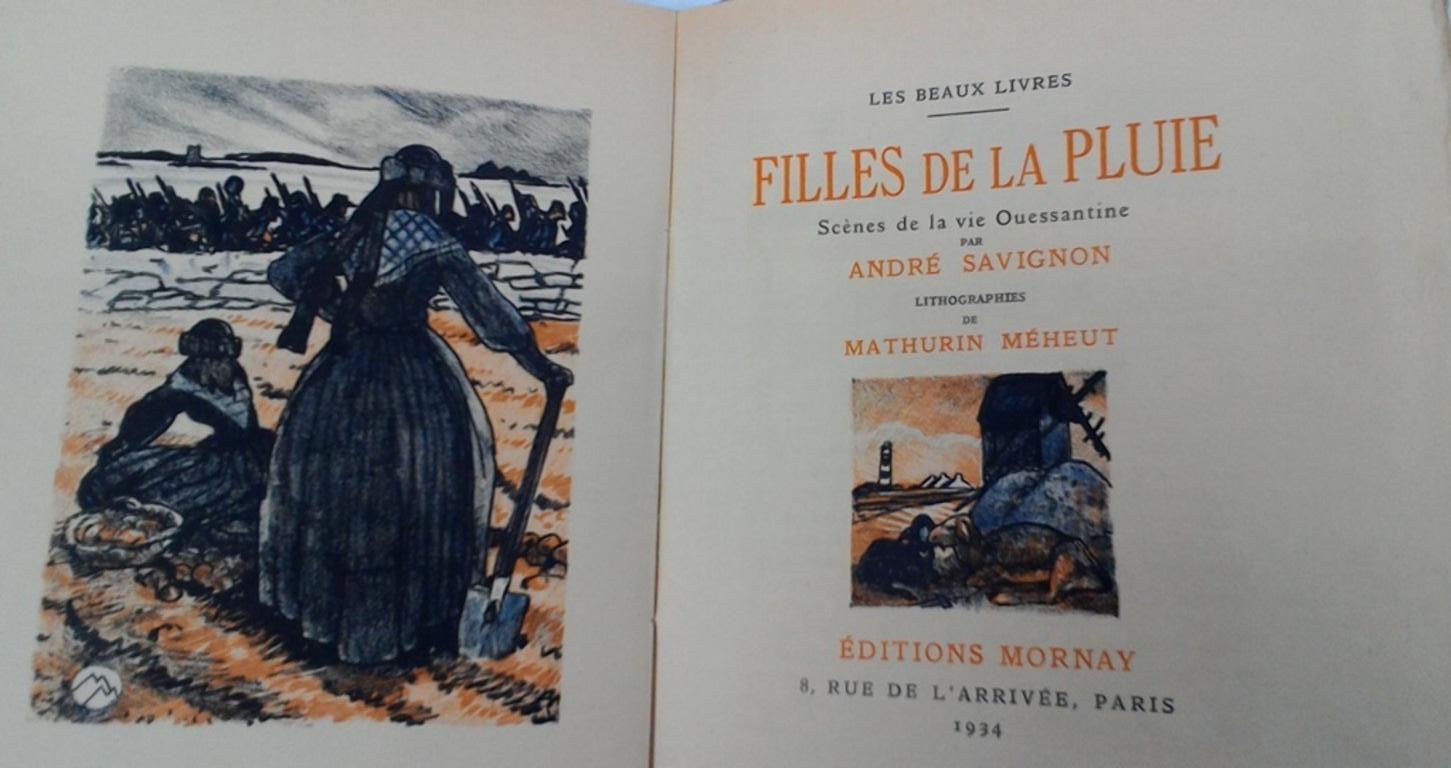 Filles de la Pluie - Rare Book Illustrated by Mathurin Méheut - 1934 - Surrealist Art by Mathurin Meheut