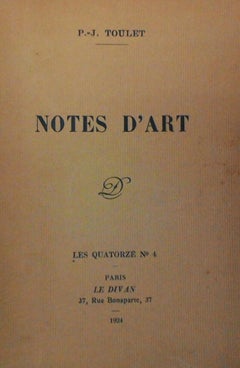 Antique Notes d'Art - Rare Book Illustrated by André Toulet - 1924