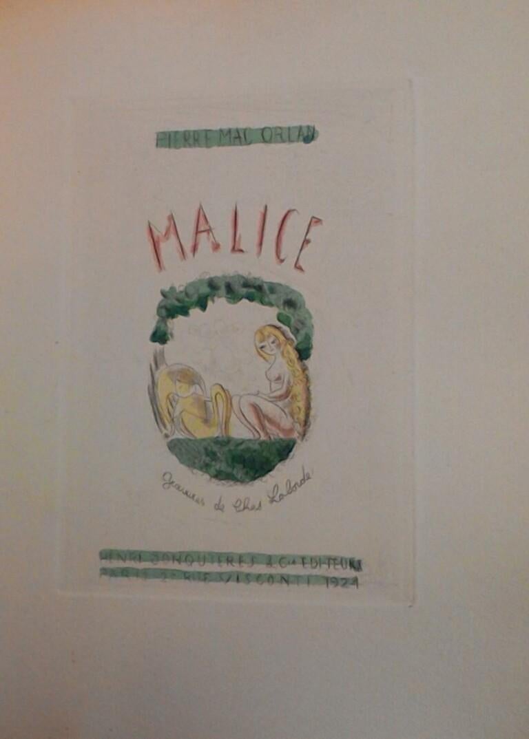 Malice - Rare Book Illustrated by Chasles Laborde - 1924 For Sale 1