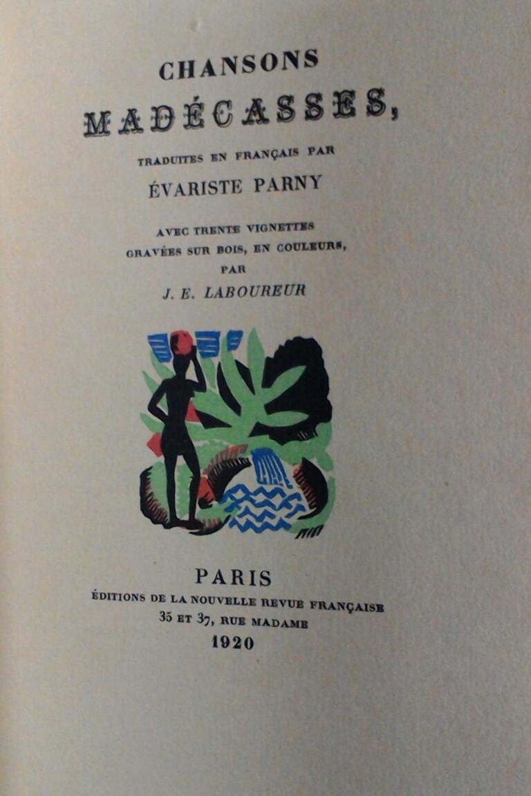 Chansons Madécasses - Seltenes Buch Illustriert von J.E. Laboureur – 1920 – Art von Jean Emile Laboureur