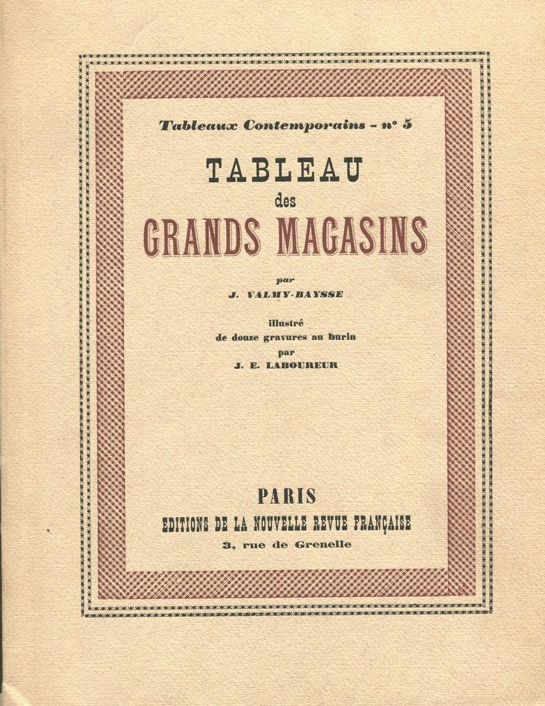 Tableau de Grands Magasins - Rare Book Illustrated by Jean Emile Laboureu - 1925 - Art by Jean Emile Laboureur
