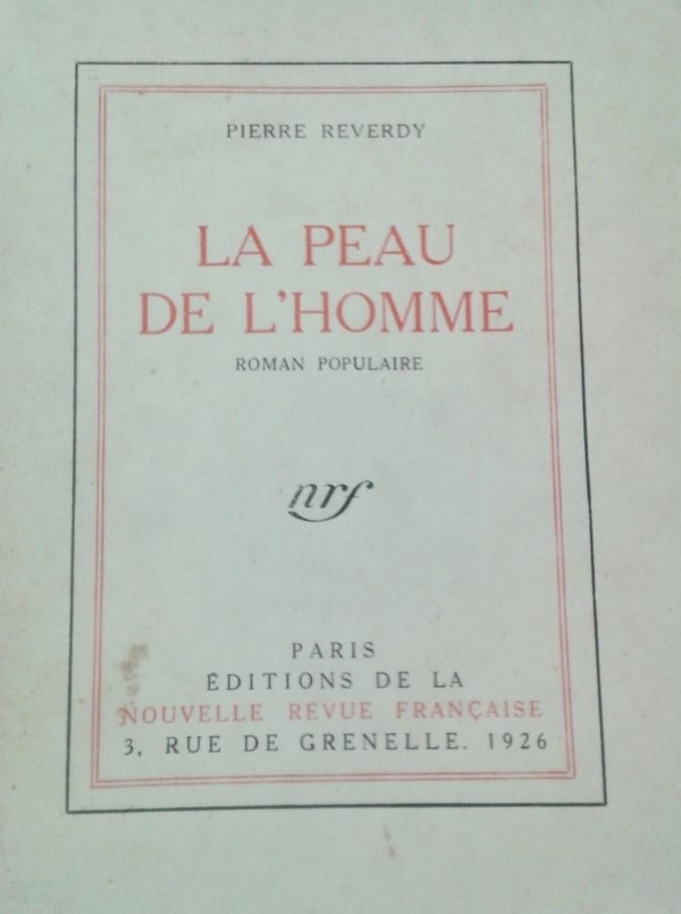 Edition of 1003 copies. One of 100 copies dedicated to the bibliophil de la Nouvelle Revue Francaise. Near perfect conditions excluding very light damages on cover. Uncut. 