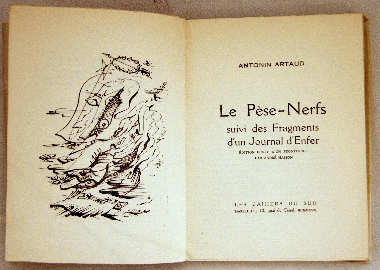 Le Pèse-Nerfs - Rare Book illustrated by Antonin Artaud - 1927 For Sale 1