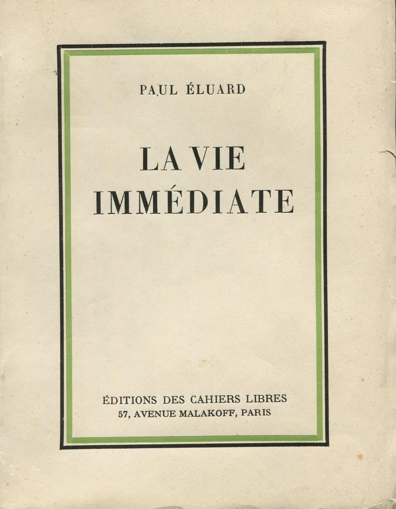 Edition of 1010 copies. Copy on Alfa paper. Superb copy in perfect conditions and uncut.Paul Eluard was born in 1895 and died in 1952. He was a French poet and one of the founders of the Surrealist movement, with André Breton. He married Gala Dali,
