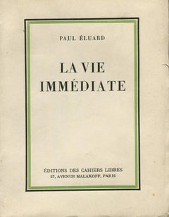 La Vie Immediate - Livre rare de Paul Eluard - 1932