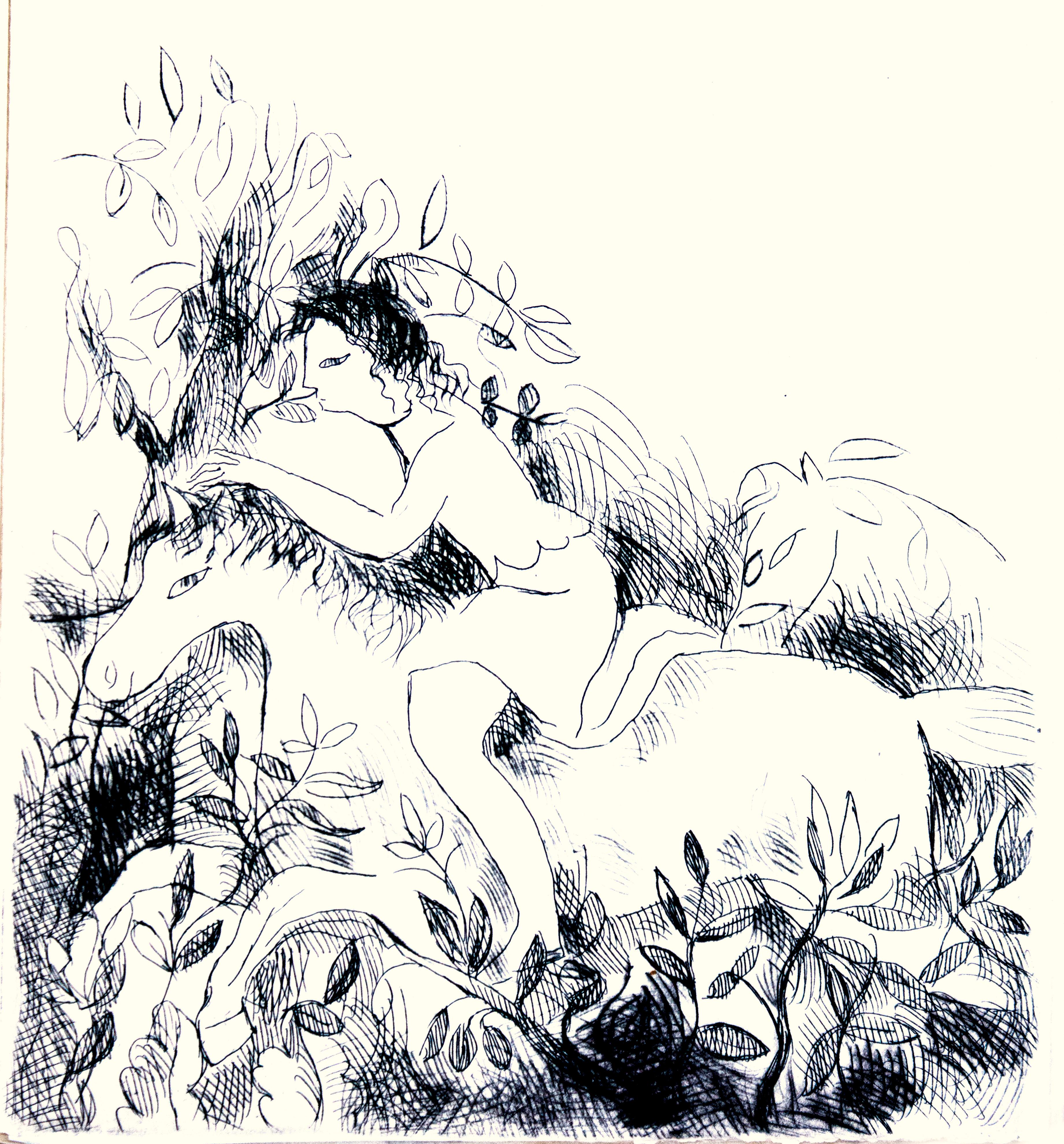 Poèmes de Sapho - Rare Book illustrated by Marie Laurencin - 1950 For Sale 4