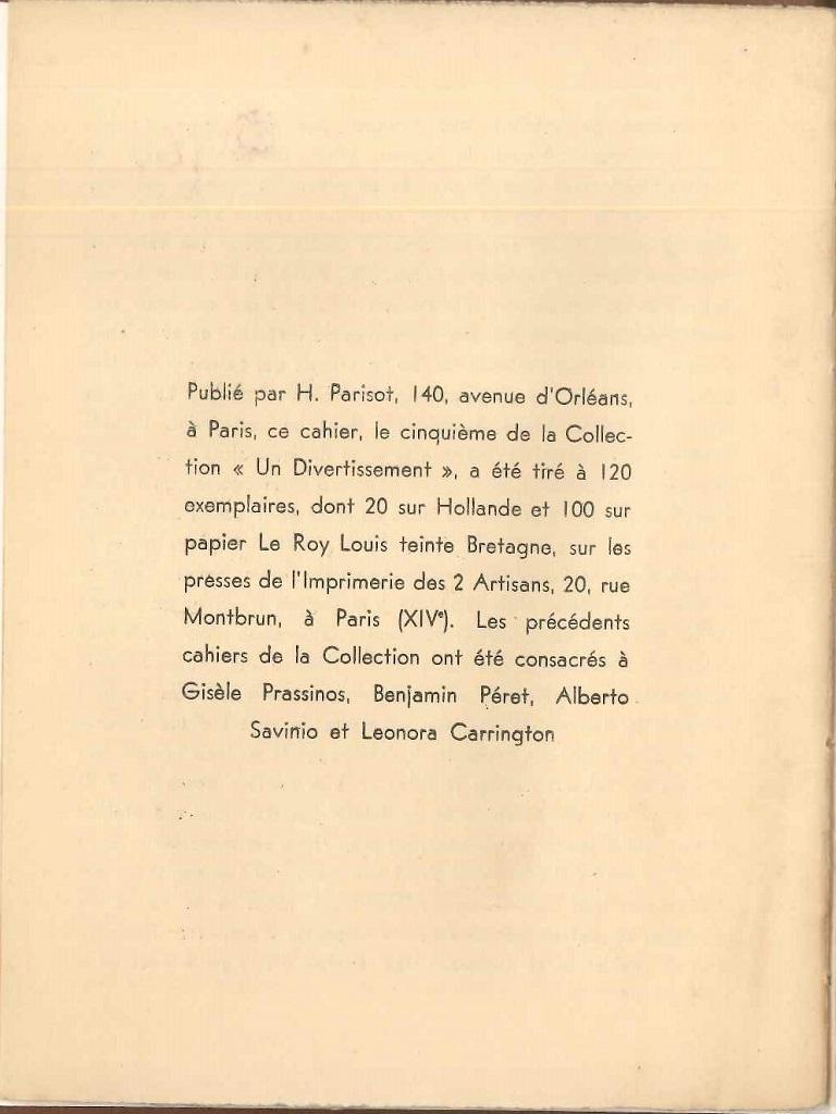 Deux Fragments Inédits - Rare Book illustrated by Giorgio De Chirico - 1938 For Sale 2