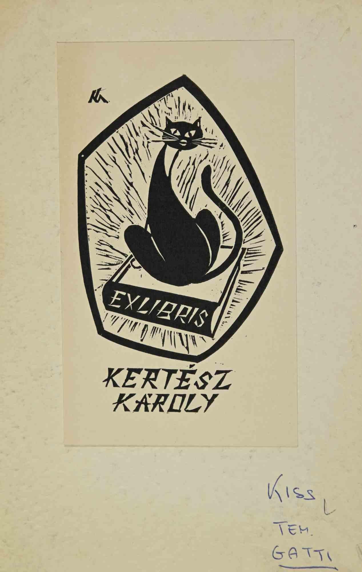 Ex libris - Kertész Karoly is an Artwork realized in 1964, by József Kiss. 

Woodcut print on ivory paper. 

The work is glued on cardboard.

Total dimensions: 21.5x14.5 cm.

Good conditions.

The artist wants to define a well-balanced composition,