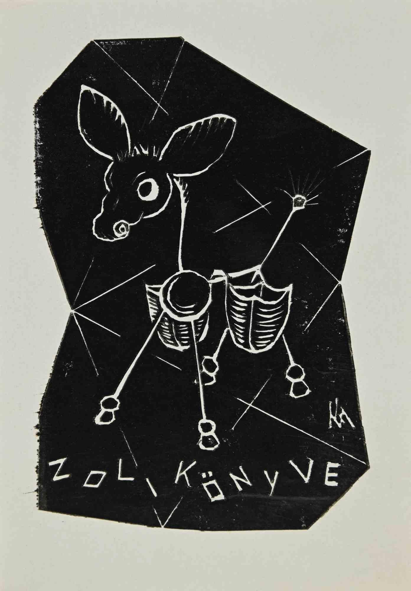 Ex libris - Zoli Könyve is an Artwork realized in 20 Century, by  József Kiss. 

Woodcut print on ivory paper.  Monogammed on plate on the right corner.

Good conditions.

The artist wants to define a well-balanced composition, through preciseness