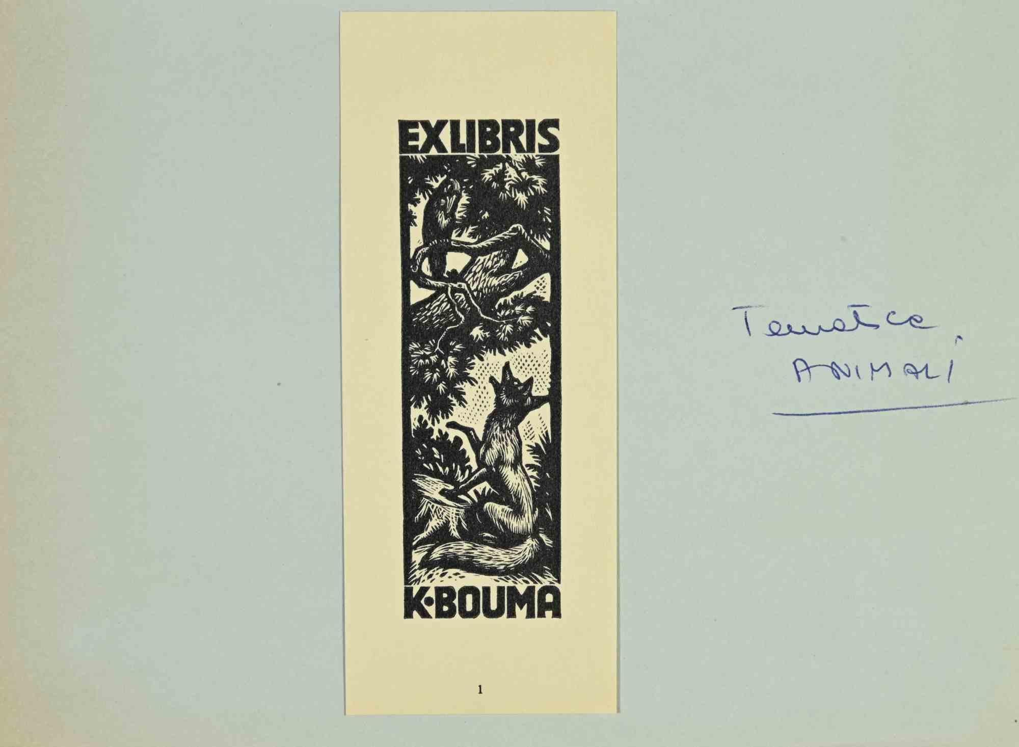 Ex libris - K. Bouma - Holzschnitt - Mitte des 20. Jahrhunderts – Art von Unknown
