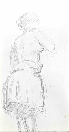 The Posing Nude - Pencil Drawing - Mid-20th Century