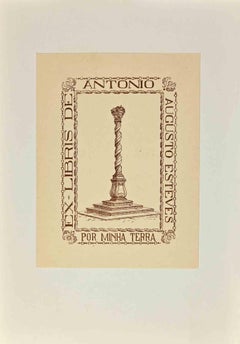  Ex Libris - Por Minha Terra - Woodcut - Mid 20th Century