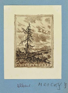 Ex Libris - A. Kodes - Holzschnitt von Frant Mracky - Mitte des 20. Jahrhunderts